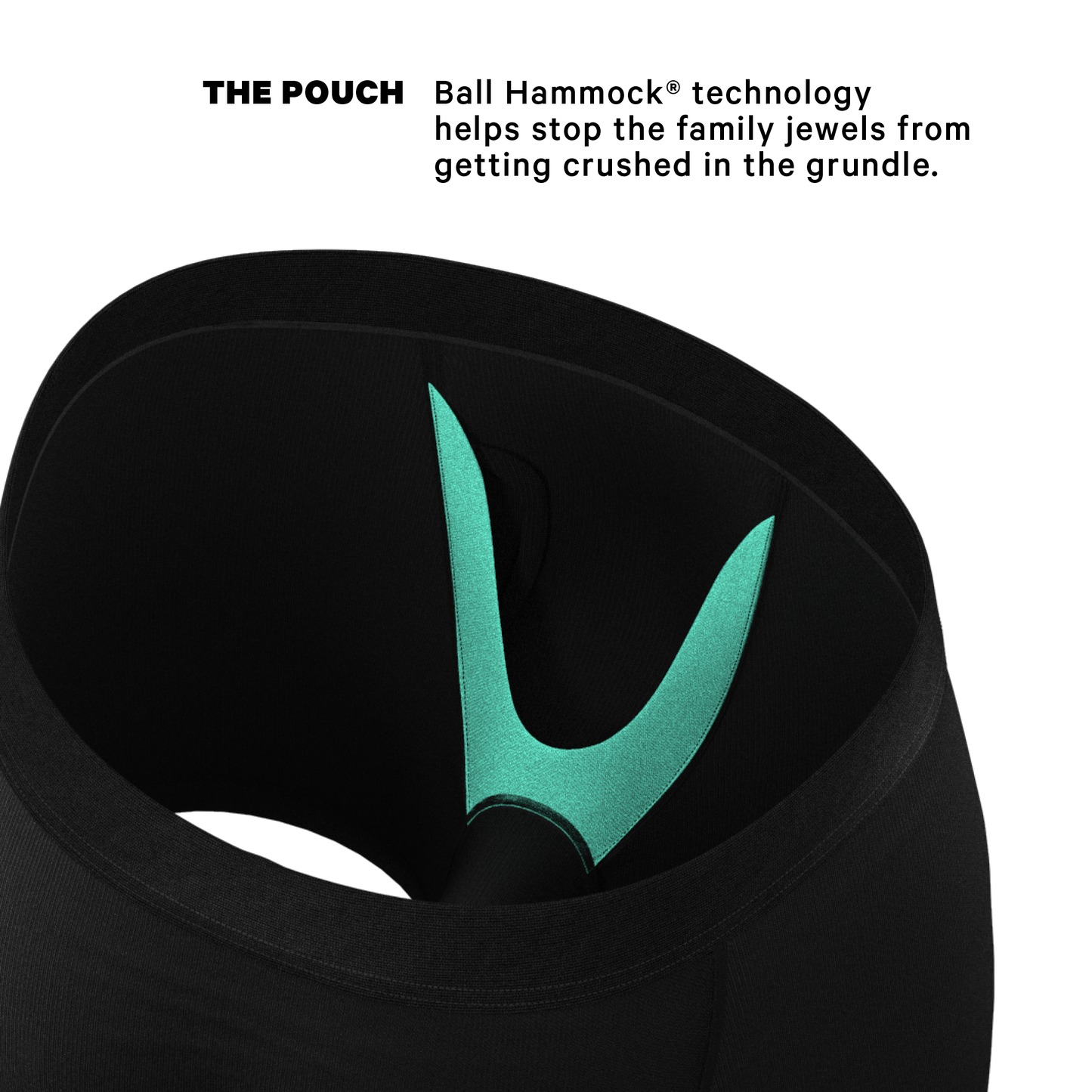 The 009 | Black Tuxedo Ball Hammock® Pouch Underwear Fly