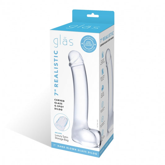 Glas Realistic Curved 7" Glass Dildo