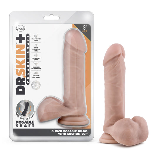 Dr. Skin Plus 8" Posable Dildo w Balls