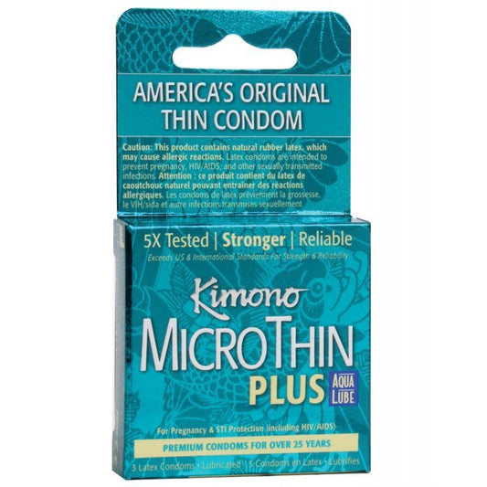 Kimono Micro Thin Aqua Lube - 3 pk
