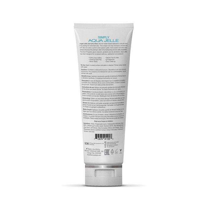 Wicked Simply Aqua Jelle  Lubricant - 4 oz