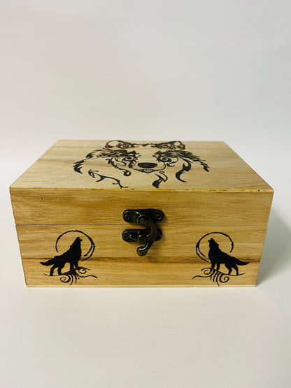 Large Wood Burned Boxes