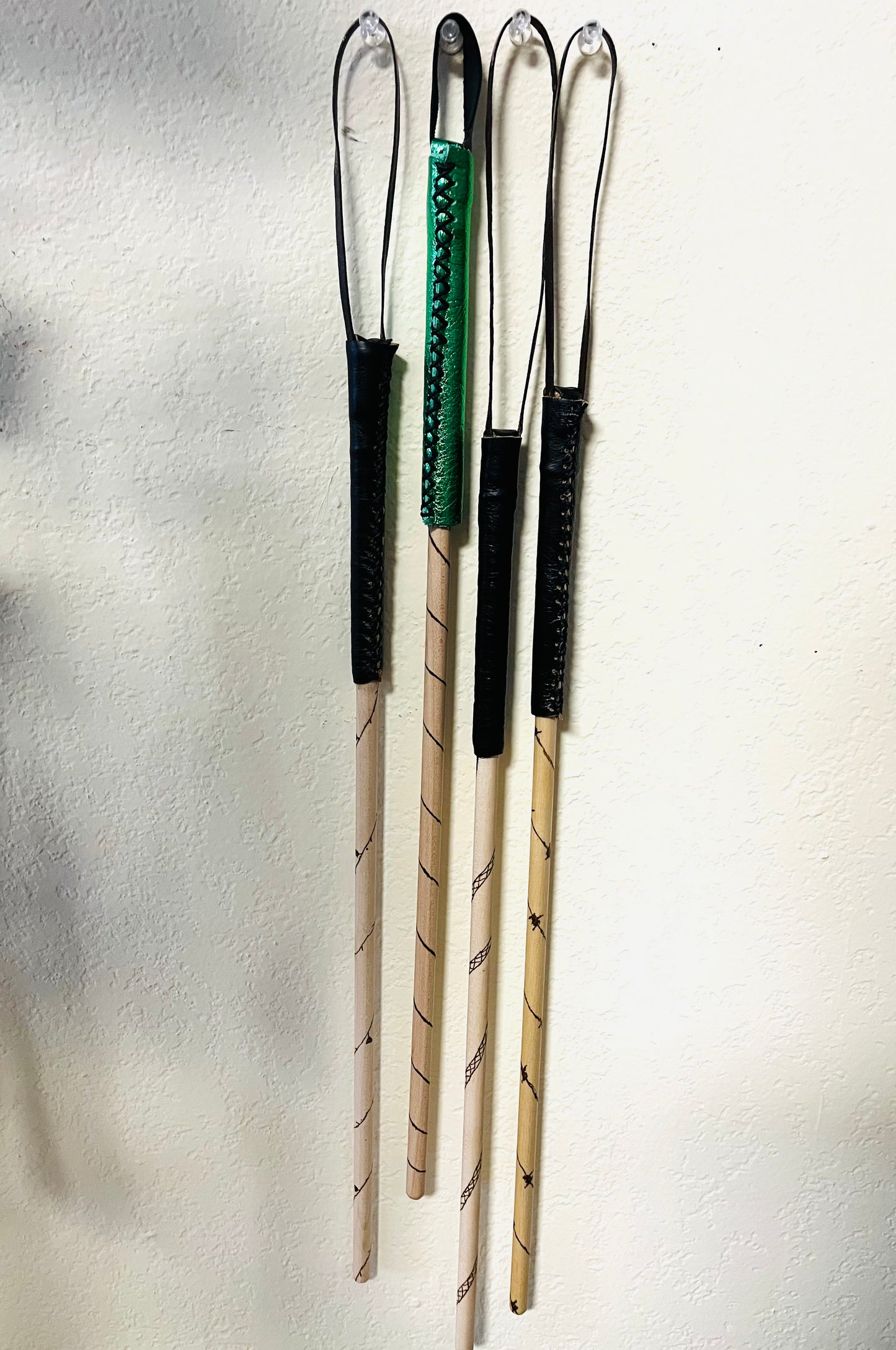 Hand-Burned Hardwood Canes 16" length