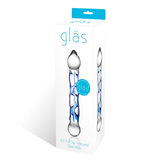 Glas 6.5" Full Tip Textured Glass Dildo